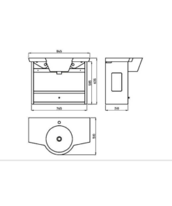 Alternative view of MUEBLE BAÑO COLGANTE FERRUM MARINA 85 CM 1 CAJON | X8HC-W3 |