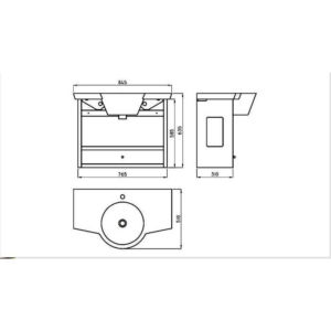 Alternative view of MUEBLE BAÑO COLGANTE FERRUM MARINA 85 CM 1 CAJON | X8HC-W3 |