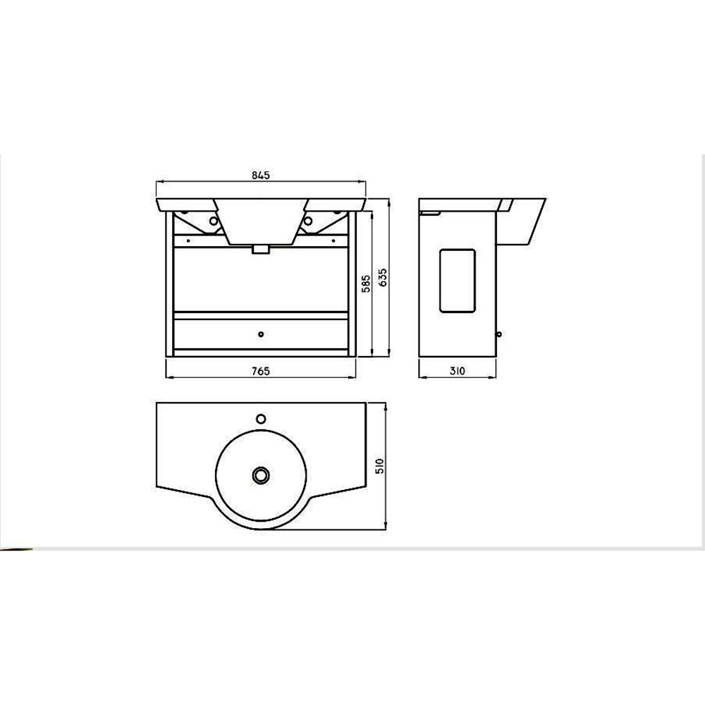 MUEBLE BAÑO COLGANTE FERRUM MARINA 85 CM 1 CAJON | X8HC-W3 | - Imagen 2