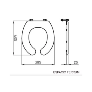 Alternative view of TAPA INODORO PARA PERSONAS CON MOVILIDAD REDUCIDAD ESPACIO │FERRUM TTE3-B│