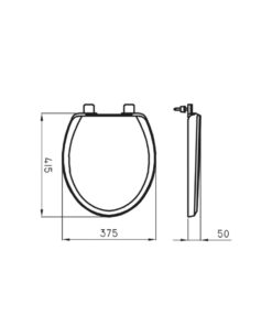 Alternative view of Tapa asiento de inodoro blanca PP FERRUM ANDINA | TSP B | AND-TP-005-B |