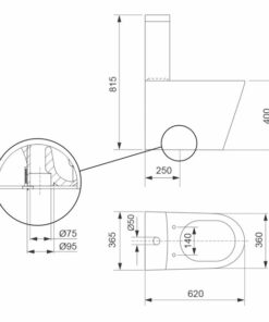 Alternative view of INODORO LARGO PADOVA COMPLETO CON ASIENTO Y DEPOSITO │PIAZZA B0900│
