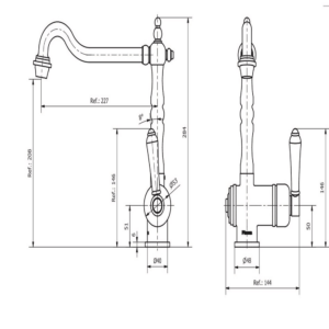 Alternative view of GRIFERIA MONOCOMANDO COCINA MESADA ACERO INOXIDALE │ PIAZZA GOURMET 10305 │