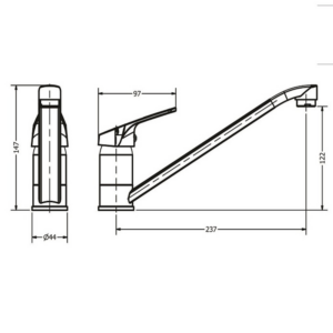 Alternative view of GRIFERIA MONOCOMANDO PARA COCINA MESADA ALTA │ PIAZZA DOMANI 10616 │