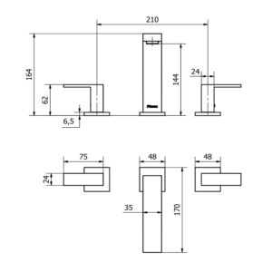 Alternative view of GRIFERIA PARA LAVATORIO MESADA CIERRE CERAMICO │ PIAZZA LEVEL 21201 │