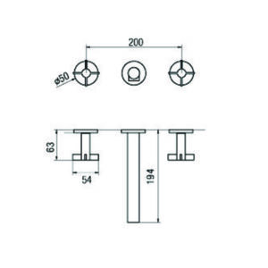 Alternative view of GRIFERIA PARA LAVATORIO PARED CROMADA CIERRE CERAMICO │ PIAZZA GUILTY CRUZ 22403  SERVICIO TECNICO DEL PROVEEDOR│