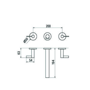 Alternative view of GRIFERIA PARA LAVATORIO PARED CROMADA CIERRE CERAMICO │ PIAZZA GUILTY LEVER 22503 │