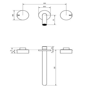 Alternative view of GRIFERIA PARA LAVATORIO PARED CIERRE CERAMICO │ PIAZZA LOUNGE STEEL 22603 │