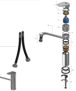 Alternative view of GRIFERIA MONOCOMANDO PARA COCINA MESADA ALTA │ PIAZZA DOT 10112 │