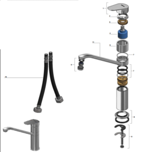 Alternative view of GRIFERIA MONOCOMANDO PARA COCINA MESADA ALTA │ PIAZZA DOT 10112 │