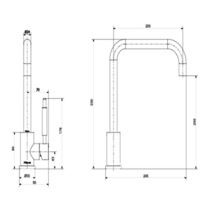 Alternative view of GRIFERIA MONOCOMANDO PARA COCINA MESADA CROMO │ PIAZZA GOURMET 10303 │