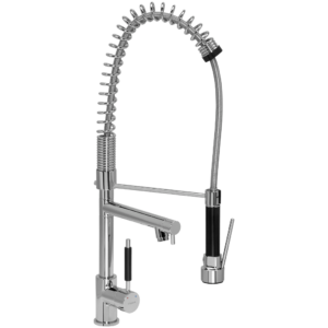 GRIFERIA MONOCOMANDO PARA COCINA MESADA CON ROCIADOR EXTERIOR PICO CROMO │ PIAZZA GOURMET 10309 │