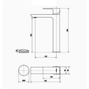 Alternative view of GRIFERIA MONOCOMANDO PARA LAVATORIO MESADA NEGRO ALTO │ PIAZZA 10402NE │