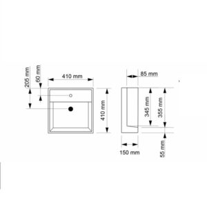 Alternative view of BACHA DE EMPOTRAR CUADRADA 1 AGUJERO │ PIAZZA A173C│