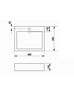 Alternative view of BACHA DE APOYO RECTANGULAR CON DESCARGA ESCONDIDA │ PIAZZA A201B │