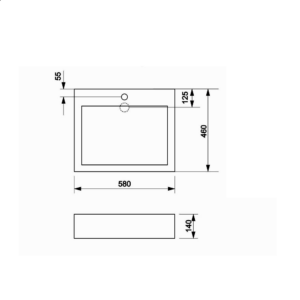Alternative view of BACHA DE APOYO RECTANGULAR CON DESCARGA ESCONDIDA │ PIAZZA A201B │