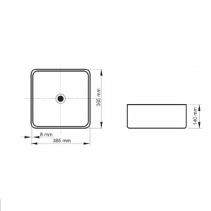 Alternative view of BACHA DE APOYO CUADRADA SLIM │ PIAZZA A423 │
