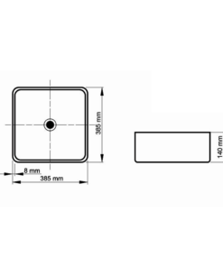Alternative view of BACHA DE APOYO CUADRADA SLIM NEGRA │ PIAZZA A423NE │