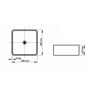 Alternative view of BACHA DE APOYO CUADRADA SLIM NEGRA │ PIAZZA A423NE │