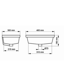 Alternative view of BACHA BAJO MESADA RECTANGULAR │ PIAZZA B108 │
