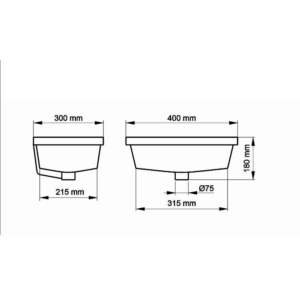 Alternative view of BACHA BAJO MESADA RECTANGULAR │ PIAZZA B108 │
