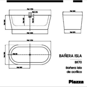 Alternative view of BAÑERA ISLA ACRILICA │ PIAZZA BI170 │