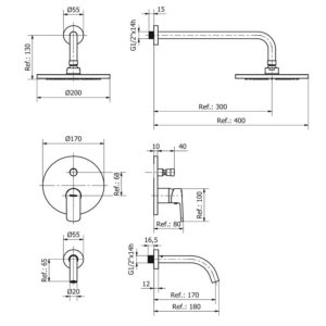 Alternative view of GRIFERÍA PARA DUCHA DE EMBUTIR CON TRANSFERENCIA │ PIAZZA OGGI 10506 │