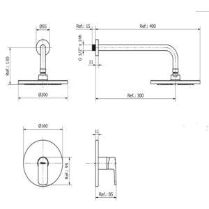 Alternative view of GRIFERÍA PARA DUCHA DE EMBUTIR SIN TRANSFERENCIA │ PIAZZA OGGI 10507 │