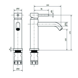 Alternative view of GRIFERIA PARA LAVATORIO MESADA GRAFITO │ PIAZZA SENSUS 10800GF│