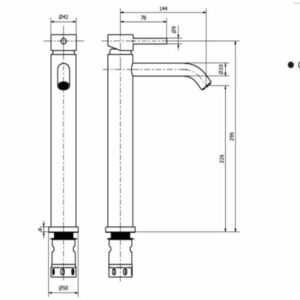 Alternative view of GRIFERIA PARA LAVATORIO MESADA ALTO GRAFITO │ PIAZZA SENSUS 10802GF│