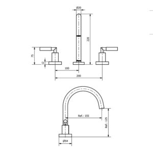 Alternative view of GRIFERIA PARA LAVATORIO CROMADO CIERRE CERAMICO │ PIAZZA NOVARA 21001 │