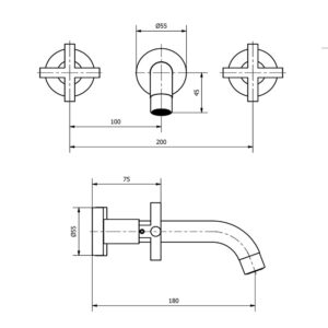 Alternative view of GRIFERIA PARA LAVATORIO PARED CROMO CIERRE CERAMICO │ PIAZZA NOVARA 21003 │
