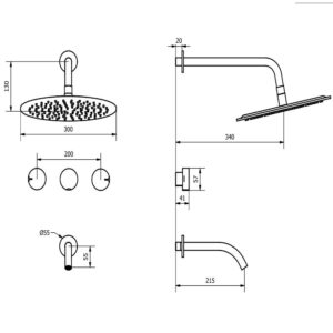 Alternative view of GRIFERIA PARA DUCHA CON TRANSFERENCIA SATINADA CIERRE CERAMICO │ PIAZZA LOUNGE 21606ST │