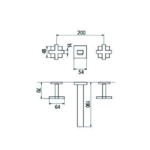 Alternative view of GRIFERIA PARA LAVATORIO PARED LÍNEA │ PIAZZA UNIQUE CRUZ 20803 │