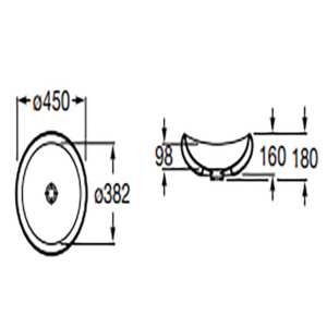 Alternative view of LAVABO SOBRE ENCIMERA URBI 1 ROCA 450 mm | A327225000