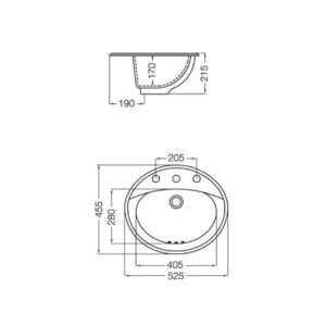 Alternative view of BACHA CADRIA 3 AGUJEROS BLANCA | ARM-BH-135-BL