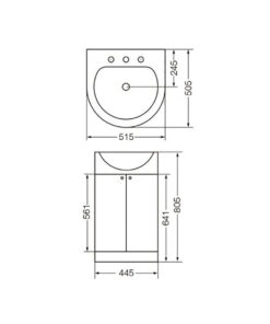 Alternative view of MUEBLE FERRUM AVIGNON 50 CM 2 PUERTAS BLANCO | AVI-MB-003-BL