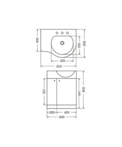 Alternative view of MUEBLE FERRUM AVIGNON 65 CM 2 PUERTAS BLANCO | AVI-MB-011-BL
