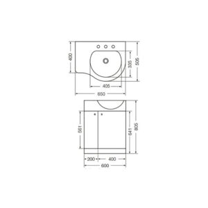Alternative view of MUEBLE FERRUM AVIGNON 65 CM 2 PUERTAS BLANCO | AVI-MB-011-BL