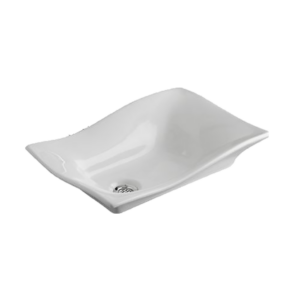 LAVATORIO DE APOYO FERRUM TORI ONDULADO 51X35 CM BLANCO | L246K-B