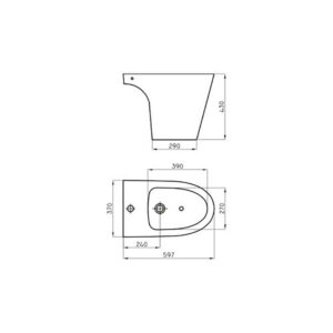 Alternative view of Bidet Marina Negro 3 Agujero de Ferrum | BHM3JN
