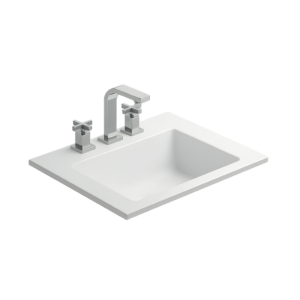 LAVATORIO FERRUM SYMI 52 CM 3 AGUJEROS BLANCO | LJS3F-B