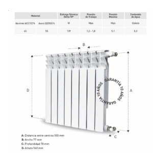 Alternative view of RADIADOR 500 mm x 8 ELEMENTOS HAUSAG|
