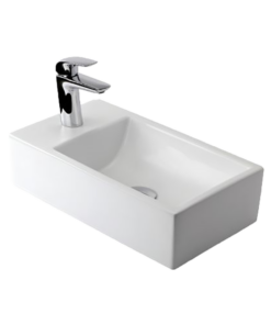 LAVATORIO DE APOYO FERRUM TORI TOILETTE GRANDE 46x26 CM 1 AGUJERO BLANCO | LK302-B​