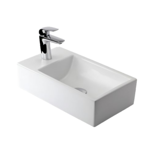 LAVATORIO DE APOYO FERRUM TORI TOILETTE GRANDE 46x26 CM 1 AGUJERO BLANCO | LK302-B​