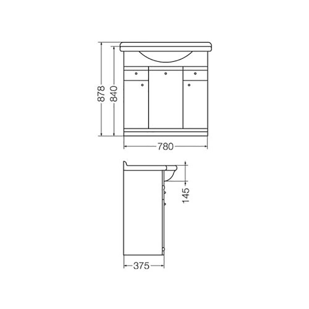 MUEBLE FERRUM LIMOGES 85 CM SIN MESADA BLANCO | XML8-B - Imagen 2