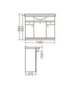Alternative view of MUEBLE FERRUM LIMOGES 110 CM SIN MESADA BLANCO | XMLA-B