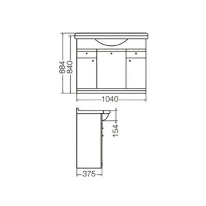 Alternative view of MUEBLE FERRUM LIMOGES 110 CM SIN MESADA BLANCO | XMLA-B