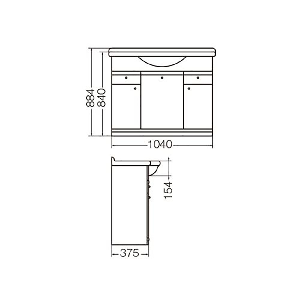MUEBLE FERRUM LIMOGES 110 CM SIN MESADA BLANCO | XMLA-B - Imagen 2