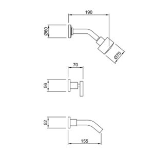 Alternative view of Grifería Ducha Embutir Peirano Adra 81-166 – Bicomando con Cierre Cerámico y Acabado Cromado